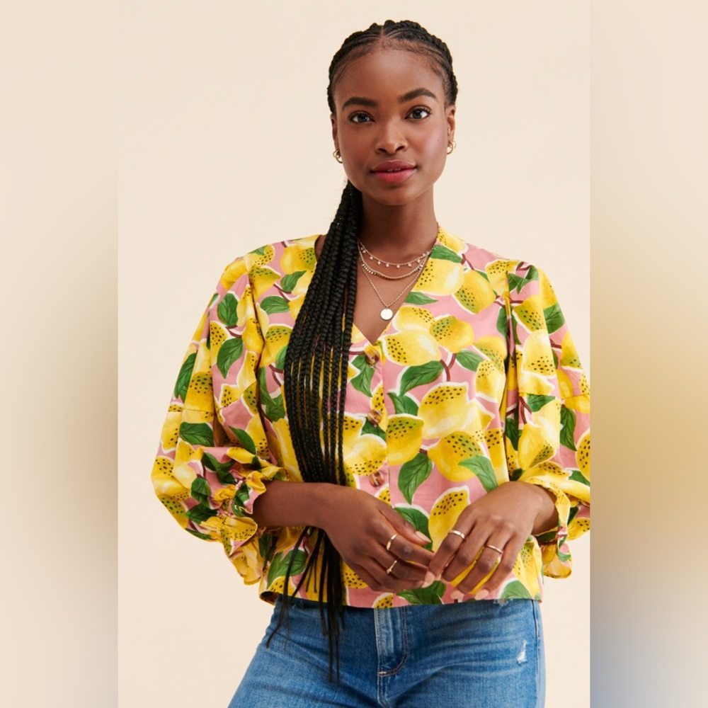 Farm Rio Fresh Lemons Blouse